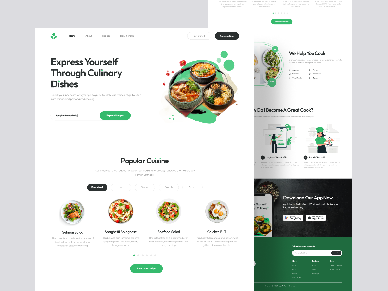 Resip - Cooking SaaS Landing Page by Fadhil Tsalatsa for Aksantara on ...