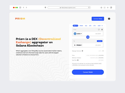 Redesign Prism Swap Page branding crypto design designs finance swap swap page ui visual design wealth4us web3