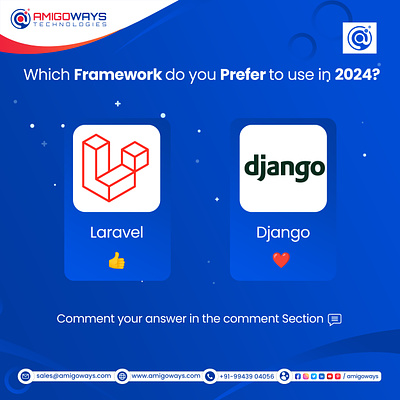 Which Framework do you prefer to use in 2024? 2023popularframework amigoways amigowaysappdevelopers amigowaysteam