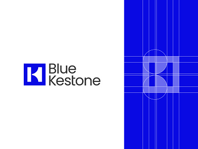 Blue Kestone - Letter BK, KB or K Monogram Logo Design b b k logo design bk bk letter bk letter logo bk monogram logo design branding design icon k kb kb letter logo letter bk logo design letter kb logo design lettermark logo logo design minimal symbol