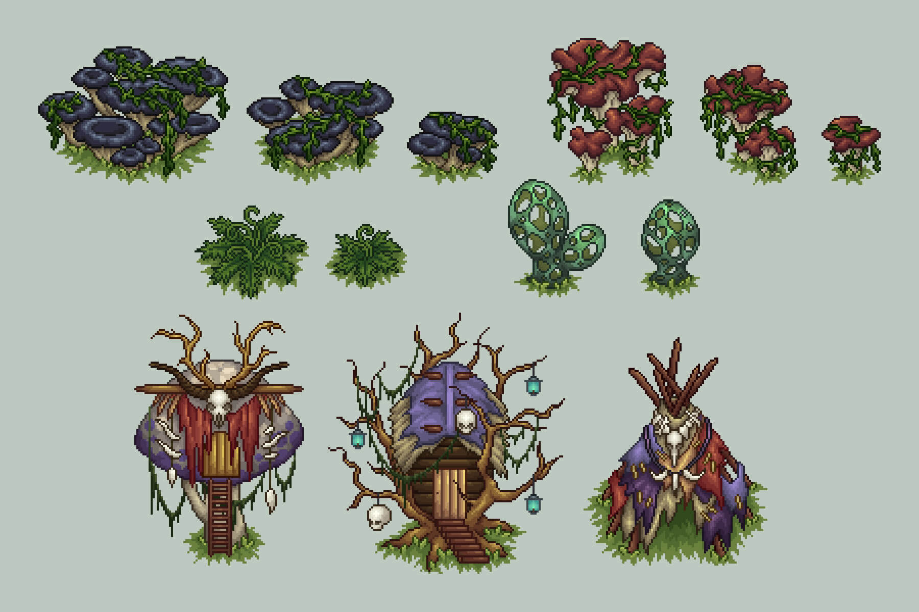 Swamp Objects Top Down Pixel Art by 2D Game Assets on Dribbble