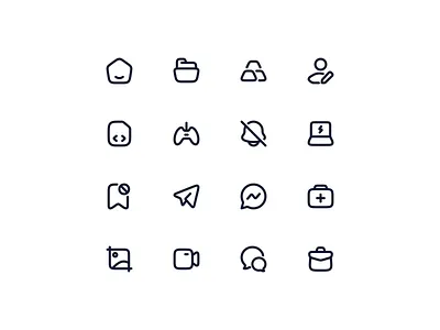 Hugeicons Pro | The largest icon library aid kit bookmark block briefcase chatting file game home icon iconlibrary iconpack icons iconset image crop laptop messenger notification off stroke telegram user edit video