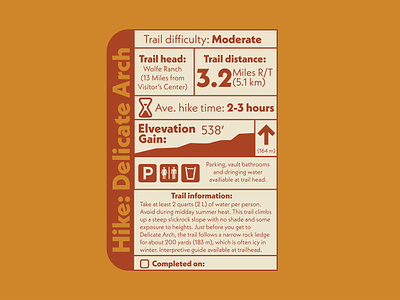 Delicate Arch Info Page arches national park design field guide illustration infographic national park outdoors retro vintage wilderness