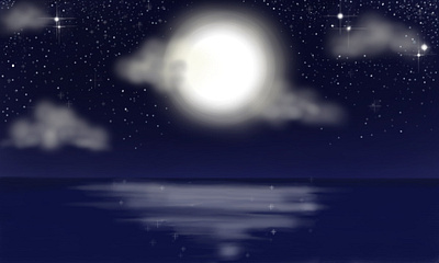 Midnight Sky autodesk design graphic design illustration moon nature night