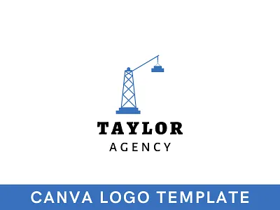 Premade Modern Construction Canva Logo Template brand identity branding canva construction design logo logo design real estate real estate logo template