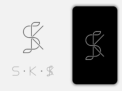 MONOGRAM SK LETTERS branding design graphic design illustration logo typography