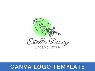 Minimalist Floral Leaves & Berries Canva Logo Template berries logo brand identity branding canva design feminine logo floral logo flower logo leaves logo logo logo design template