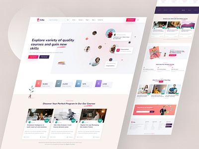 Edly - LMS Education branding creative design e learning education envytheme lms moodle theme online academy online course online training trending design on dribbble website design