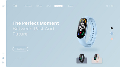 Mi Band 7 Website Concept animation app branding design flat graphic design icon illustration illustrator logo minimal mobile typography ui ux vector web website