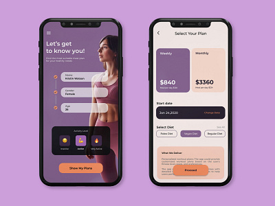 Workout Tracker App Design app branding design graphic design illustration ui ux