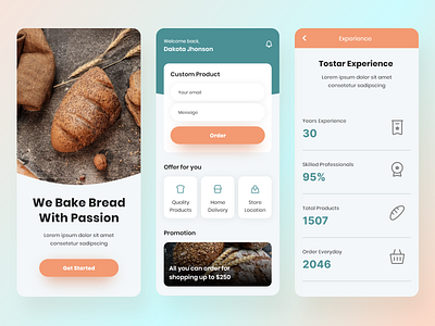 Tostar - Order Bread App bakery baking mobile product design uiux