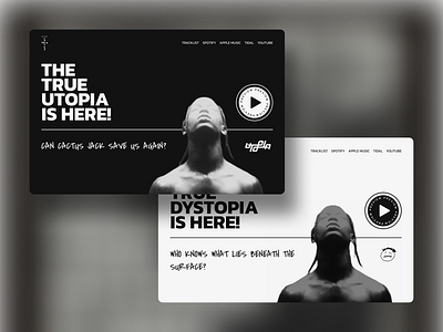 Website Concept// Utopia-Dystopia album apple music artist concept dystopia landing page music spotify streaming tidal travis scott ui utopia ux webpage website