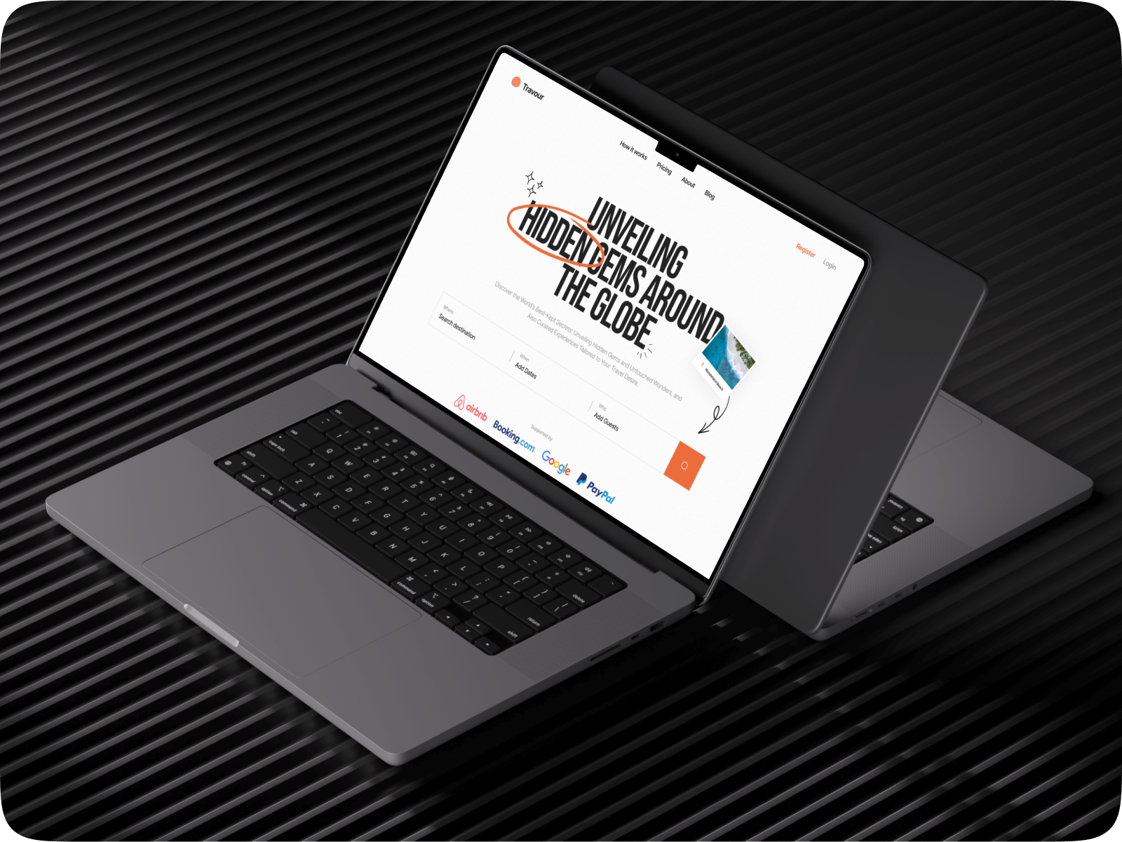Travour ⏤ Travel Landing Page 🏖️ app booking design hotel booking landing page minimal travel travel agency travel app travel landing page travel website travelling ui ux vacation web