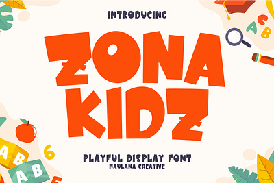 Zona Kidz Playful Display Font animation branding comic font creative font design font fonts graphic design handlettering font illustration kids font logo maulana font modern modern font nostalgic