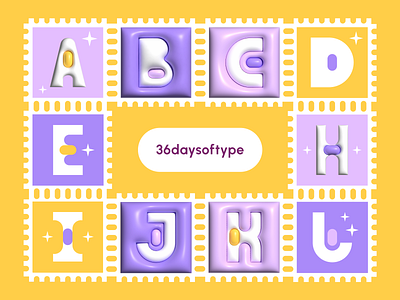 36 Days of Type 36daysoftype adobe illustrator alphabet challenge illustration illustrator letters numbers purple shape type typography vector yellow