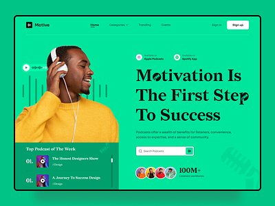 Podcast web header exploration V2 agency app branding creative design dribbble illustration logo minimal podcast ui ux vector webflow whiteframecreative