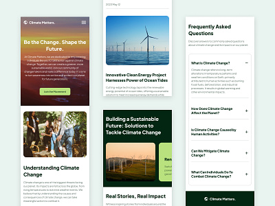 Climate Matters - Responsive Landing Page business clean design landing page minimalist responsive ui ux web web design website