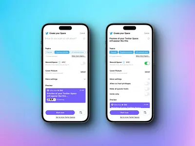 Twitter Spaces 2.0 (Concept) app design dynamic island product design ui