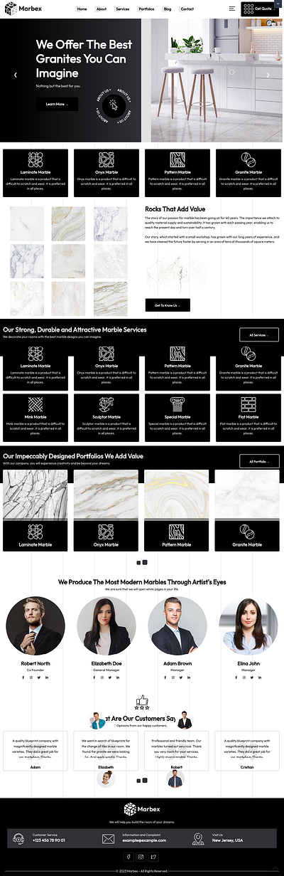 Marble/ Granite Business design graphic design ui ux website wordpress