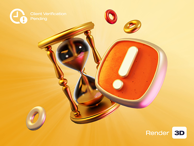 Pending 3D Icon — Animation 3d 3dicon animation branding client design graphic design icon illustration loading loop motion motion graphics orange pending popular red time ui yellow