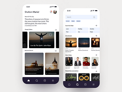 MOBILE APPS - SPIRITUAL APPS AND ONLINE VIDEOS app branding dasboard design homescreen illustration isa al masih mobile app spritual app streaming app study case ui uiuxdesign ux vector