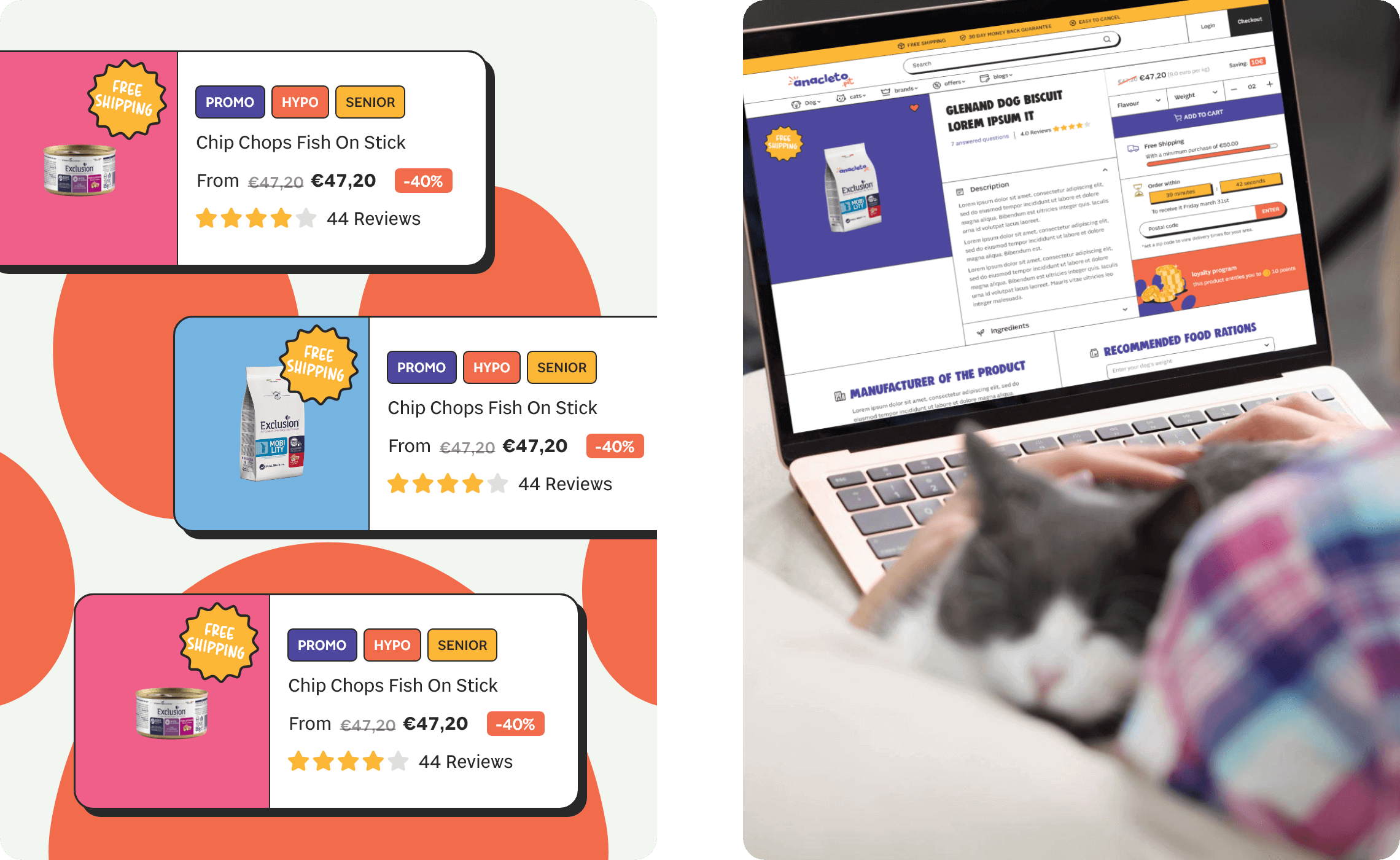 Cat And Dog Food site UI/UX Design by Pix Brand Pvt. Ltd