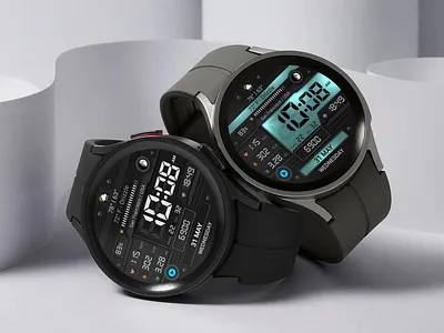 WFP 053 Digital watch face design digital galaxy watch graphic design illustration lcd mobvoi modern pixel watch samsung samsung watch faces ticwatch watch face watchfaces wear os wearos wearoswatchfaces