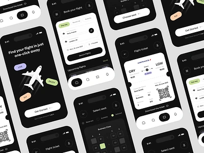 Flight Booking App application booking concept mobile mobile application responsive design travel ui uiux ux