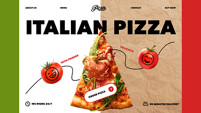 Italian pizza concept design illustration logo ui ux vector