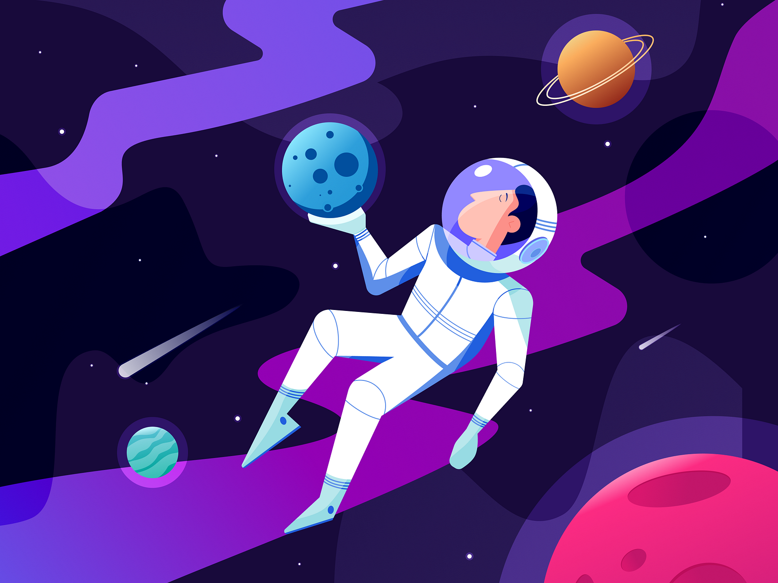 Astronaut Illustration by creativedreams for Creative Dreams on Dribbble