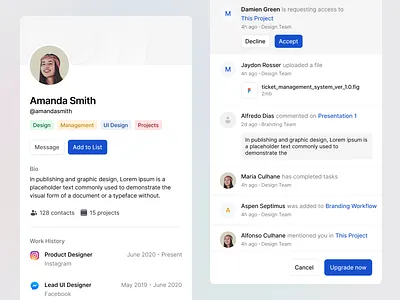 Stratis UI - Side panels app clean components contact dash design details interface manage messages minimal profile project settings ui ui design ui kit ux ux design web