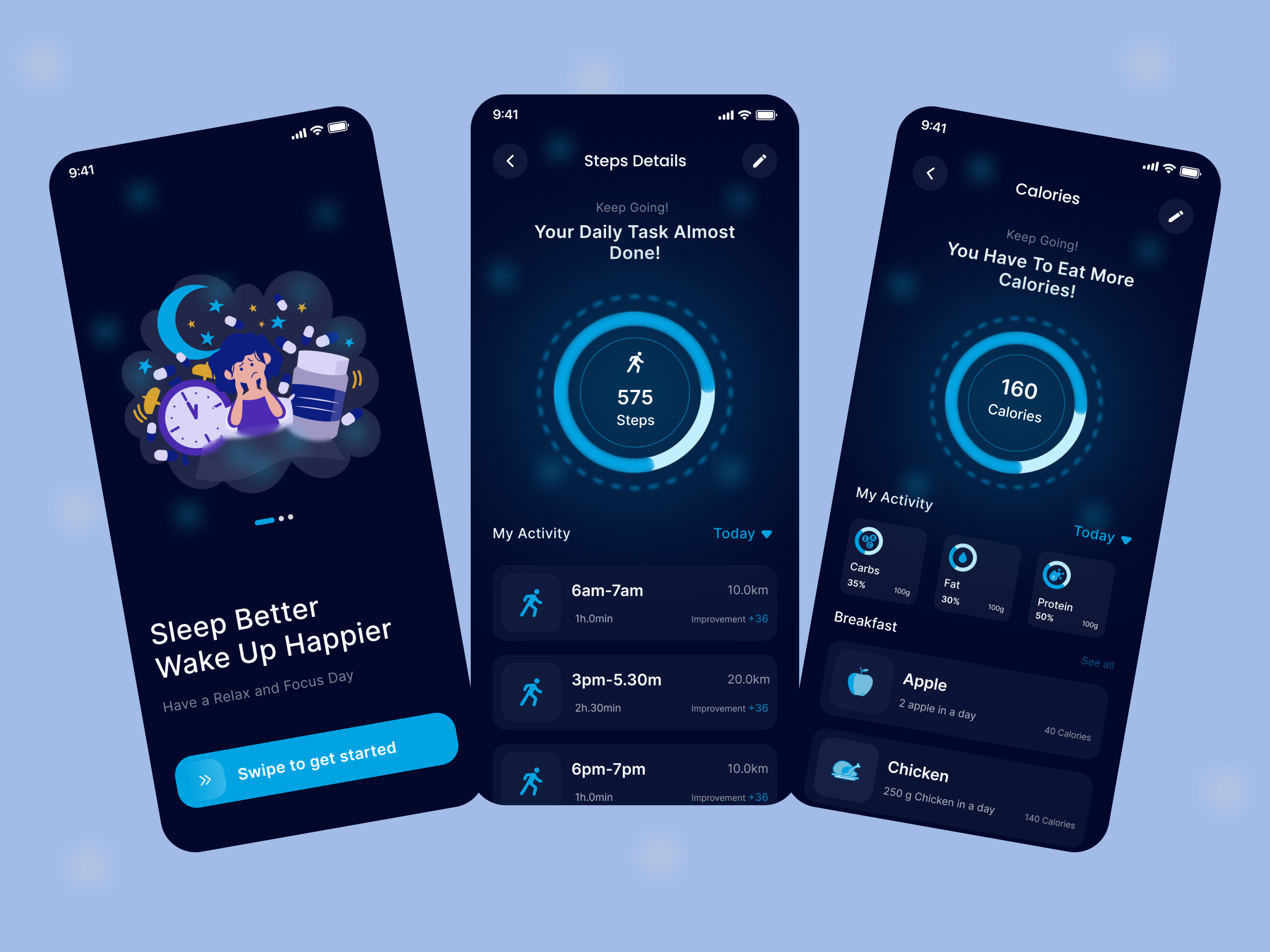 Heal You - Fitness App UI activity app daily task fitness app fitness app design fitness mobile ui graphic design ios mobile app design modern app design neat and clean design ui uiux design