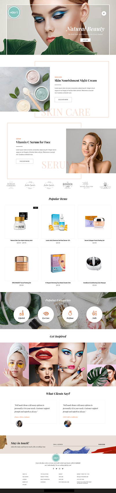 Cosmetics Online Store design graphic design ui ux website wordpress