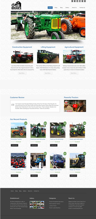 Tractor Repair/ Sales Website design graphic design ui ux website wordpress