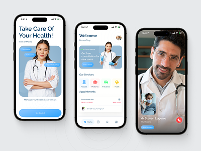 Telemedicine mobile app (Freebies) app clean design freebies healthcare mobile telemedicine ui