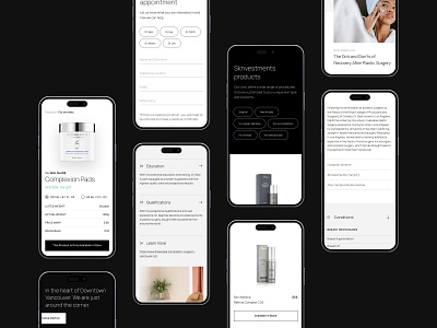 Responsive/Mobile Web Design agency beauty black brand business button card cards design ecommerce iphone minimal mobile responsive ui ux web webdesign website design white