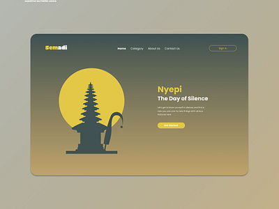 WEBSITE UIUX DESIGN - WEB SEMADI NYEPI DAY app branding darkmode design designthinking homescreen interaction design minimalist design typography ui user experience user interface ux web design wireframing