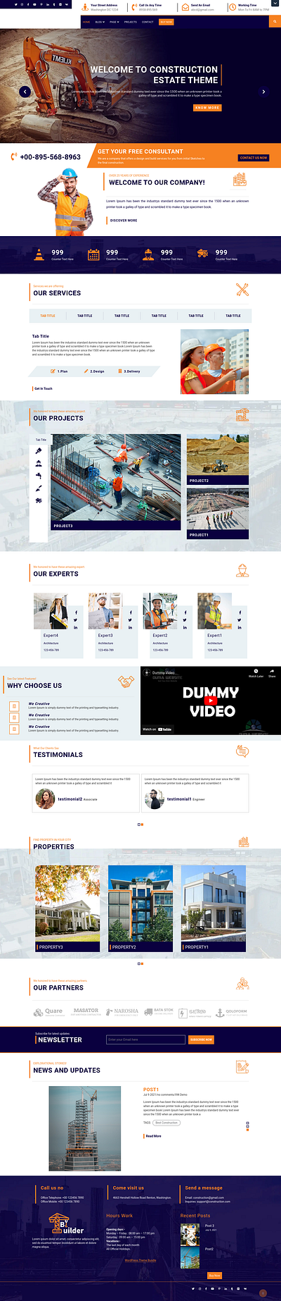 Construction Website design graphic design ui ux website wordpress