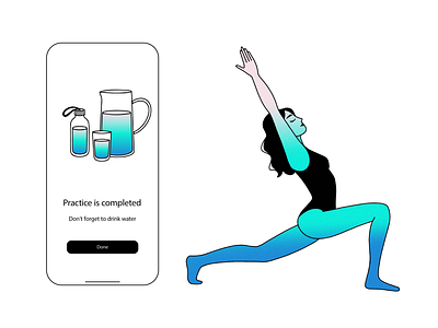 Yoga practice character girl illustration meditation practice yoga yoga app