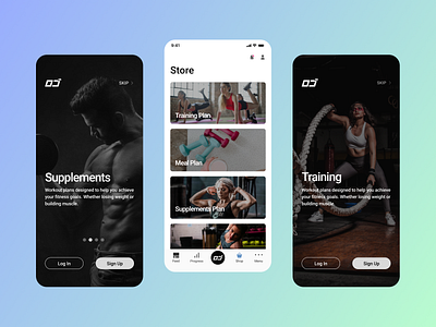 OG Fitness App app design fitness fitness train gym icon supplements training typography ui ux workout