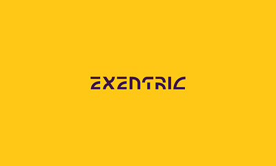 Exentric Logo brand clean design different exentric font icon identity letter logo mark odd symbol type typeface weird wordmark