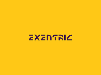 Exentric Logo brand clean design different exentric font icon identity letter logo mark odd symbol type typeface weird wordmark