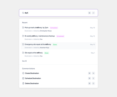 Command Search app design figma ui ui design