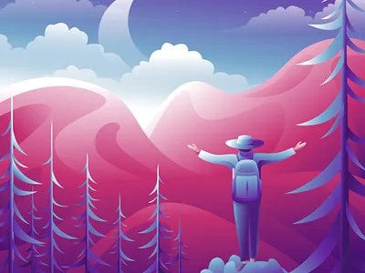 Outdoor Travel - embrace nature adventure environment illustration landscape illustration travel wallpaper web