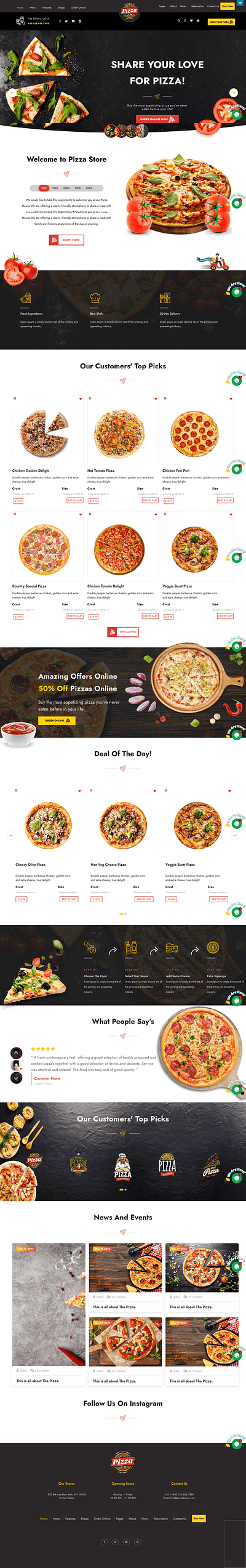 Pizza Business design graphic design ui ux website wordpress