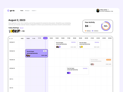Meetings Managment Web App branding calendar graphic design meetings project tasks ui ux web webdesign website