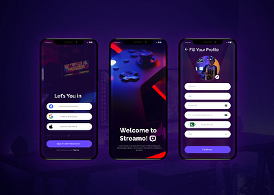 Game Live Streaming Application game game streaming graphic design live live streaming ui