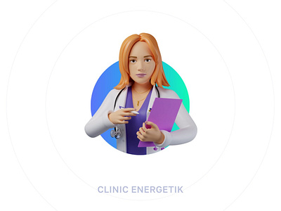 Doctor of clinic Energetik 3d animation clinic colors doctor illustration motion graphics stethophonendoscope