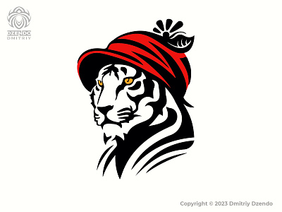 Beautiful Tigress Logo animal beautiful beauty branding buy logo logo logo designer logotype predator red hat tigress wild cat