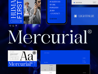Mercurial Custom Font Project branding custom font design font logo type typography web design